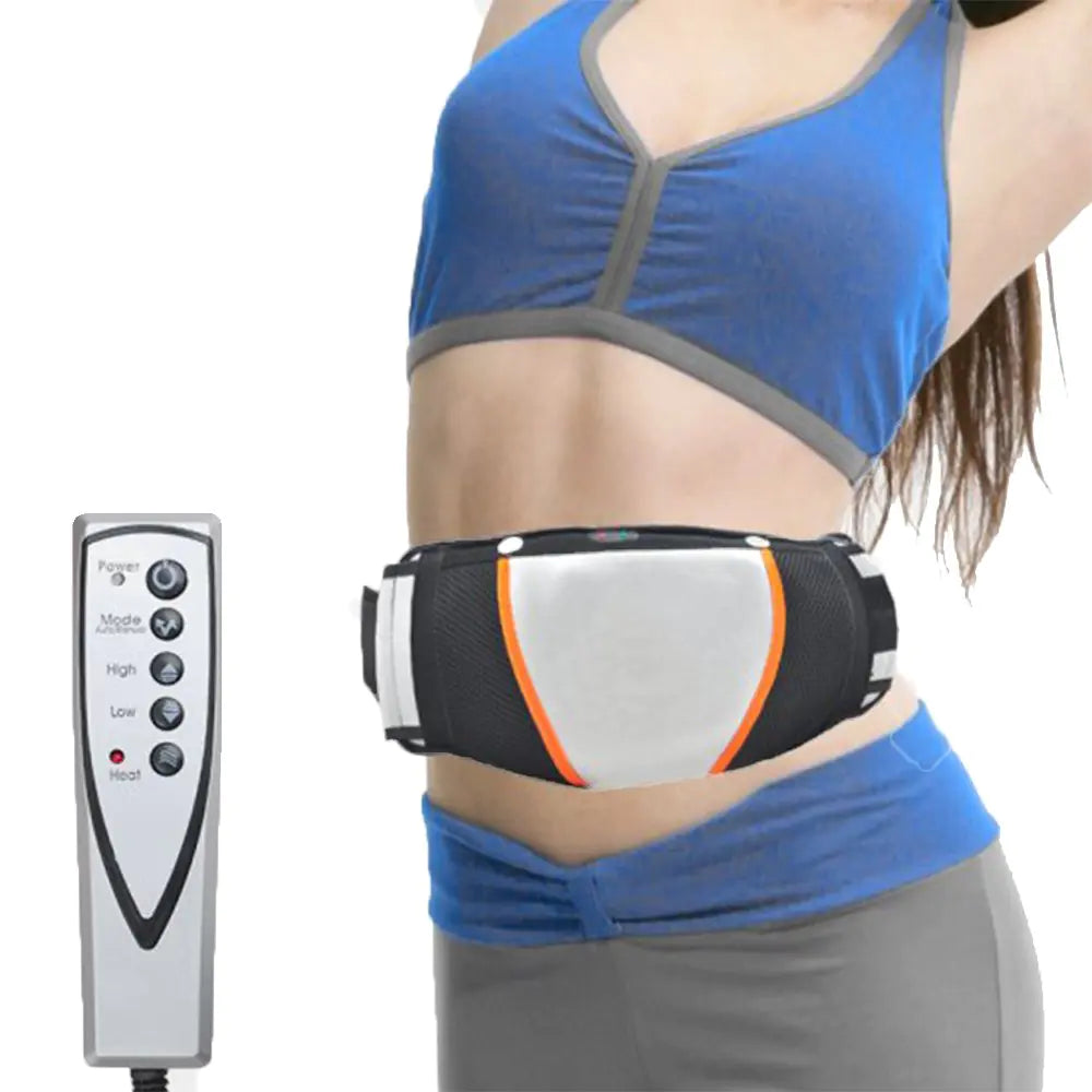 Zinnor Electric Exercise Belt Electric Exercise Heat Loss Weight Vibrating Shape Slimming Massage Belt Fat Burner Waist Trimmer Shaper Belt for Body Slimming Men and Women - Black