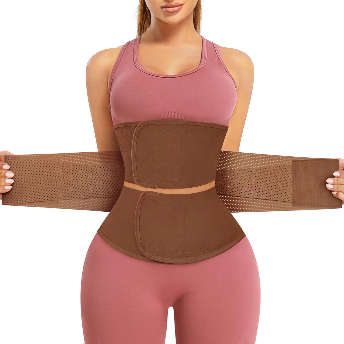 AOSBOEI Waist Trainer for Women Workout Waist Cincher Trimmer Underbust Corset Tummy Control Hourglass Body Shapewear Brown