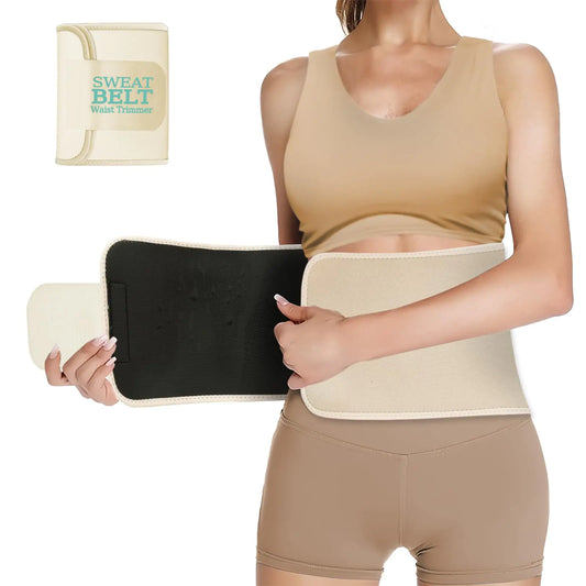 B365 Waist Trimmer for Women and Men Sweat Band for Stomach Weight Loss (X-Large) Champagne
