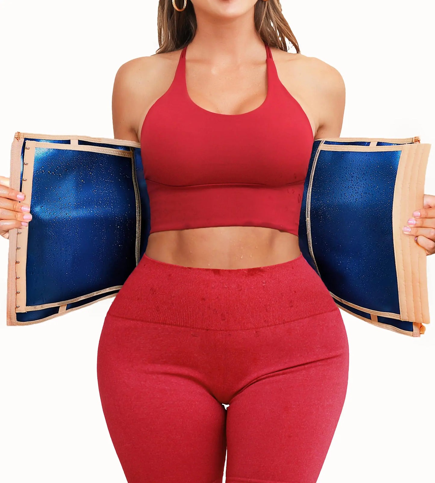 VENUZOR Waist Trainer for Women Belly Fat Sauna Suit Waist Trimmer Sweat Bands for Stomach Weight Loss Workout Belt (BeigeXL)