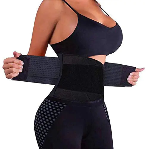 Generic Waist Trainer for Women Fashion Plus Size Waist Corsets Cincher Lower Belly Fat-Sauna Suit Sweat Belt Belly Trimmer Large Black