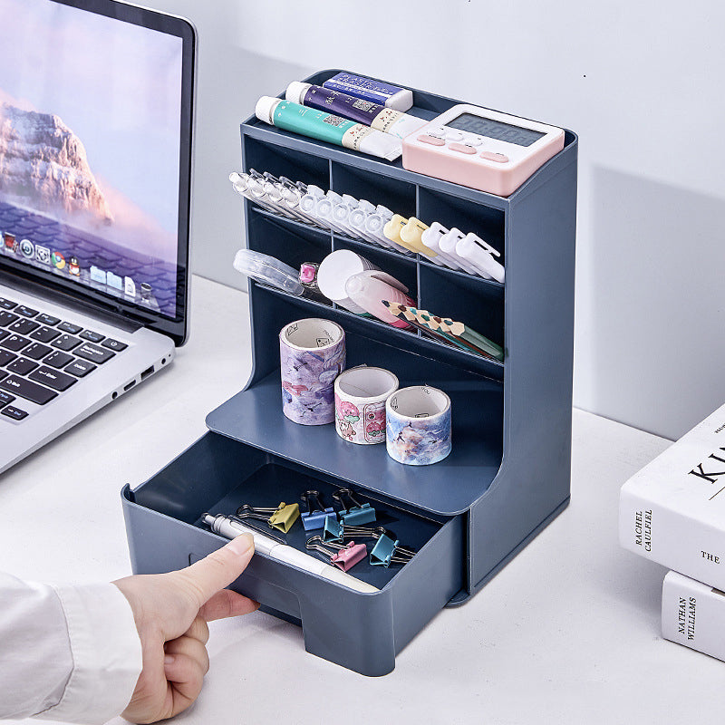 Desktop Storage Box Ins Oblique Insertion Pen Container Office Stationery Marker Makeup Cosmetics Eyebrow Pencil Storage