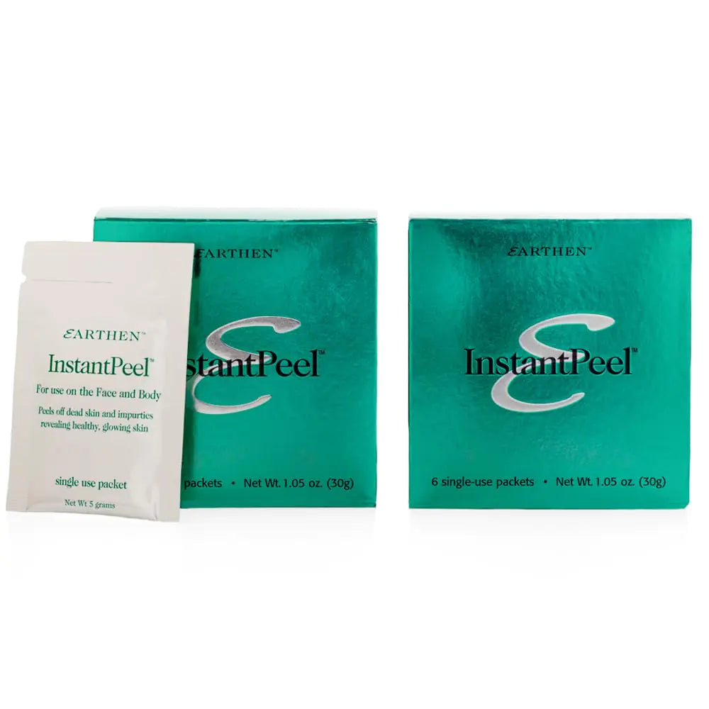 Earthen SkinCare InstantPeel Dead Skin Remover Skin Exfoliant – Safe for Sensitive Skin - 6 Packets/Box (2-Pack)