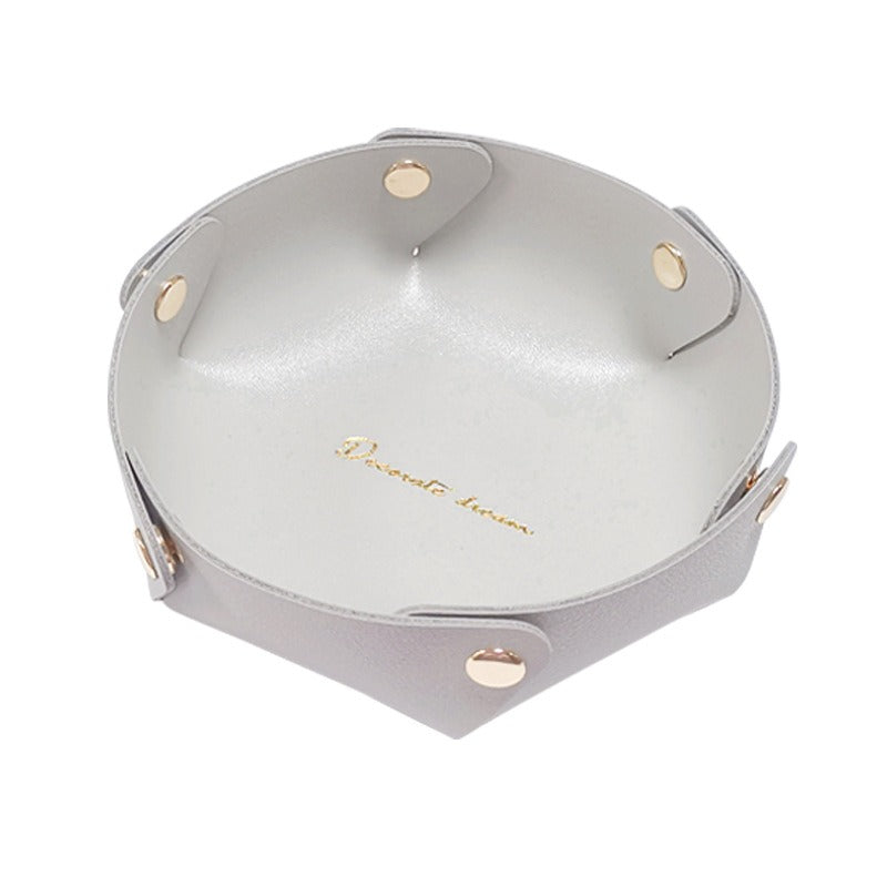 Ins Leather Desktop Storage Box Keys Cosmetics Jewelry Entryway Miscellaneous Storage Box Storage Tray