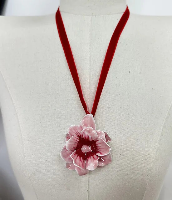 Metal Pink Drops Glaze Enamel Flower Earrings for Women Girl European and American Personality Exaggerated Romantic Jewelry Gift