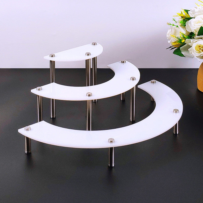 3 Layers Of Acrylic Cake Display Stand Cosmetics Round Dessert Display Stand Cake Stand