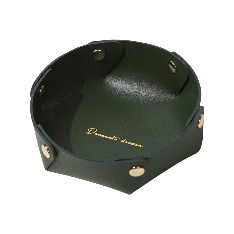 Ins Leather Desktop Storage Box Keys Cosmetics Jewelry Entryway Miscellaneous Storage Box Storage Tray