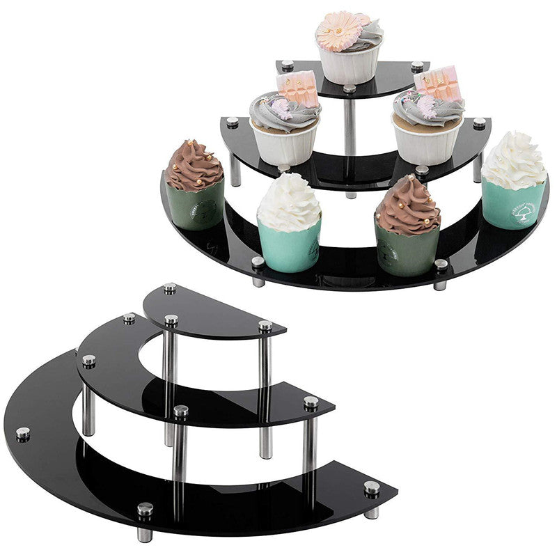 3 Layers Of Acrylic Cake Display Stand Cosmetics Round Dessert Display Stand Cake Stand
