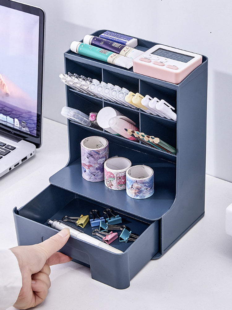 Desktop Storage Box Ins Oblique Insertion Pen Container Office Stationery Marker Makeup Cosmetics Eyebrow Pencil Storage