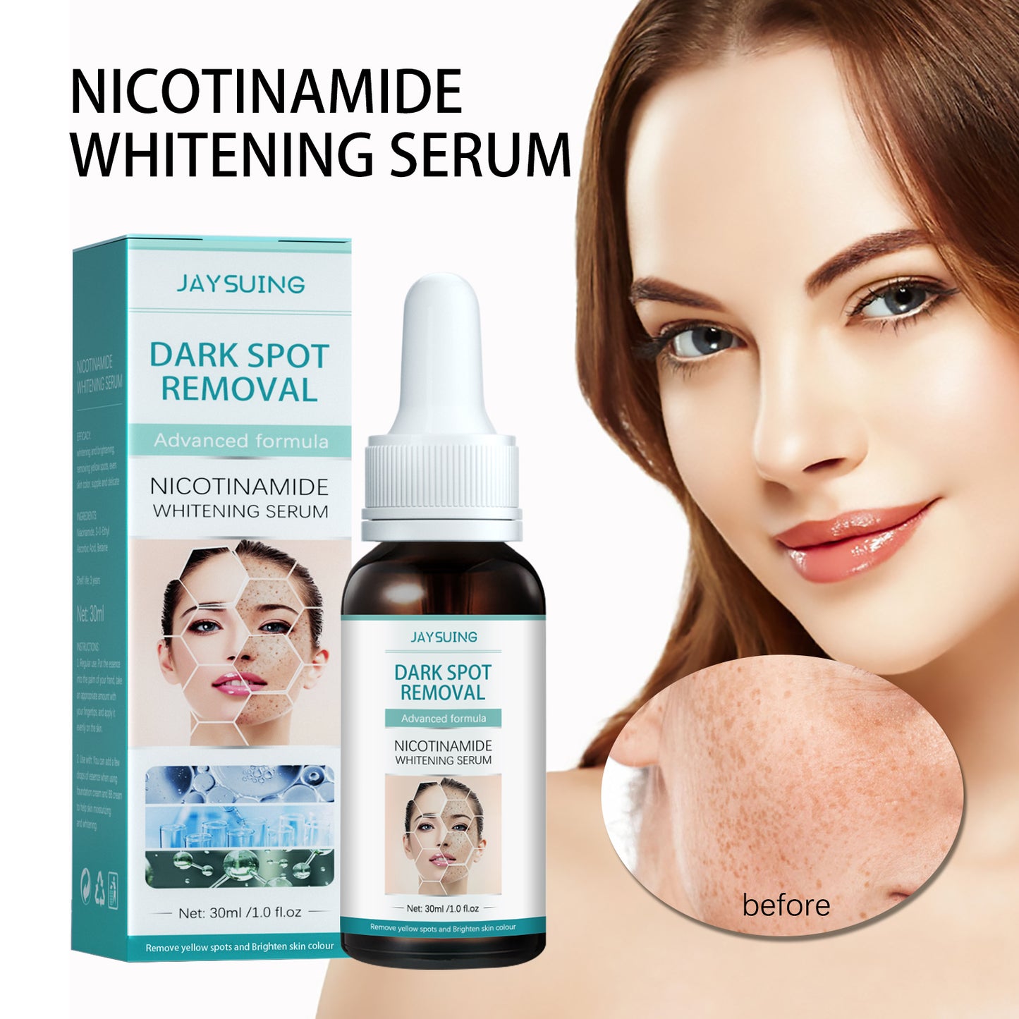 Niacinamide Serum, Skin Lightening Spots, Shrinking Pores, Hydrating, Anti-wrinkle And Skincare Serum