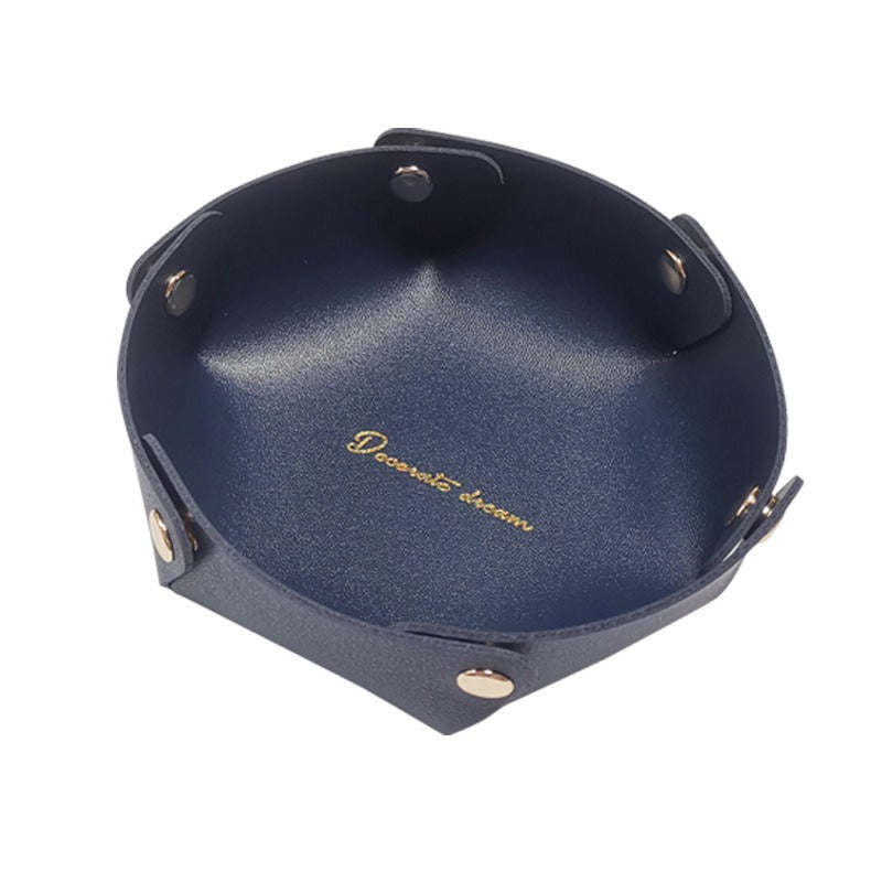 Ins Leather Desktop Storage Box Keys Cosmetics Jewelry Entryway Miscellaneous Storage Box Storage Tray
