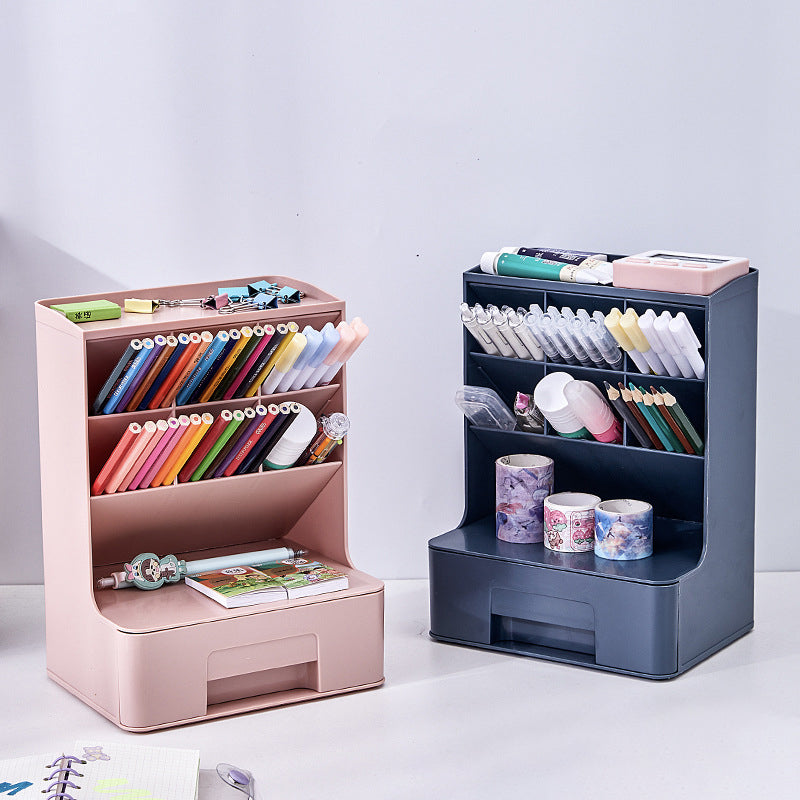 Desktop Storage Box Ins Oblique Insertion Pen Container Office Stationery Marker Makeup Cosmetics Eyebrow Pencil Storage