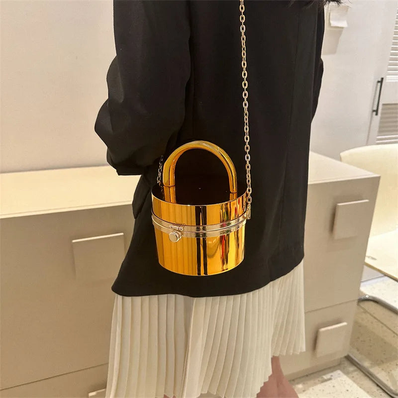 Handbags for Women Acrylic Fashion Luxury Tote Bag Chain Unusual Hard Party Evening Mirror Shoulder Bag Ladies