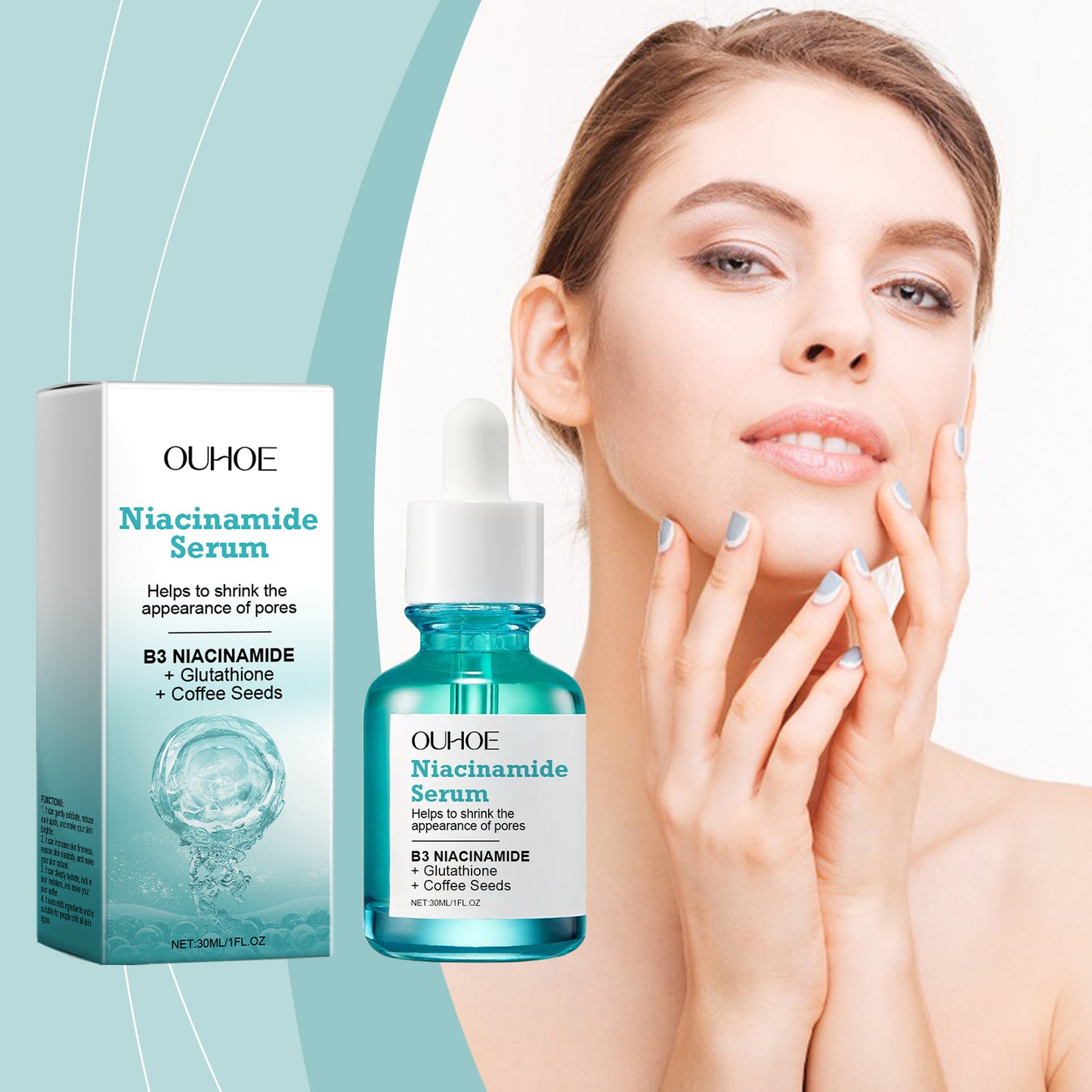 Nicotinamide Brightening Serum, Gently Nourishing, Hydrating And Brightening Facial Skin Moisturizing And Skincare Essence