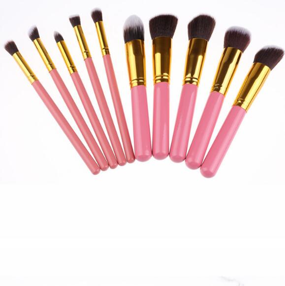 10 Pcs Silver/Golden Makeup Brushes Set Cosmetics Foundation Blending Blush Makeup Tool Powder Eyeshadow Cosmetic Set