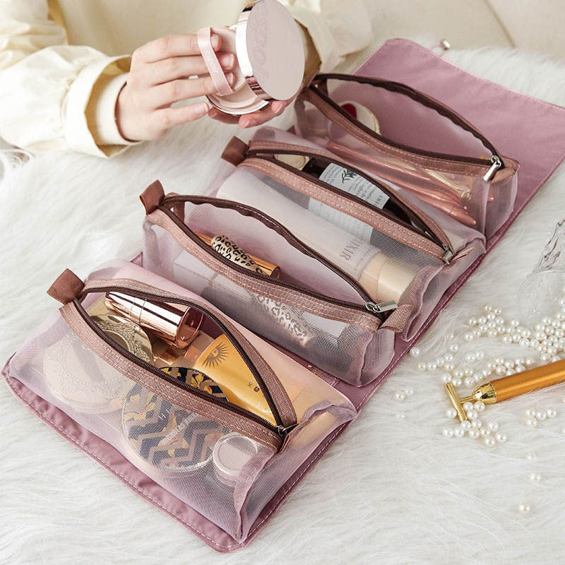 Detachable Cosmetic Bag Portable Large Capacity 4 in 1 Makeup Bags Portable Folding Travel Cosmetics Storage Toiletry Bag