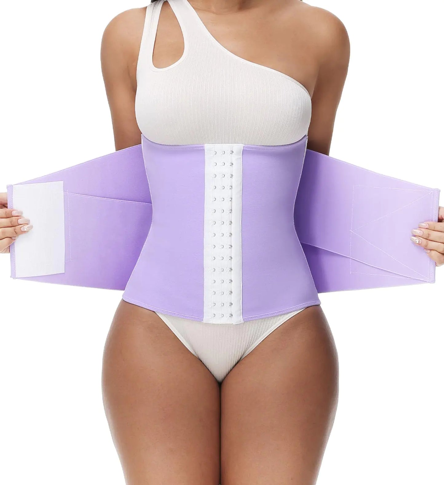 SHAPSHE Sweat Waist Trainer Corset for Women Sweet Belly Waist Trimmer Tummy Wrap Sport Workout Postpartum Sauna Belt Band Violet